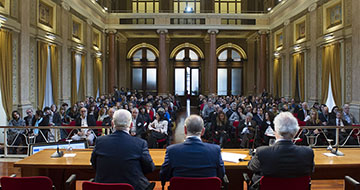 Tavolo relatori in Sala Barozzi durante il convegno del 30 novembre 2018